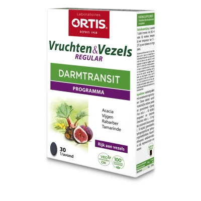 Afbeelding van 20% korting Ortis Vruchten &amp; Vezels Regular Darmtransit (30 Tabletten)