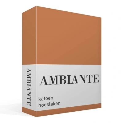 Afbeelding van Ambiante Cotton Uni Hoeslaken Eenpersoons 70x200 cm Orange