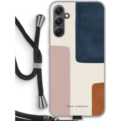 Afbeelding van Case Company® hoesje met Koord geschikt voor Samsung Galaxy A34 Geo #5 Telefoonhoesje Zwart Bescherming aan alle Kanten en Over de Schermrand