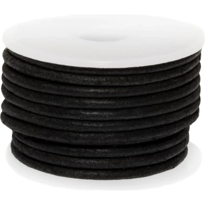 Afbeelding van DQ Leer Vintage (3 mm) Black (5 Meter)