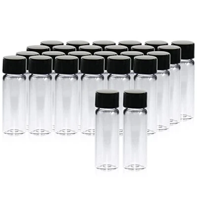 Afbeelding van ALWSCI 20 stuks monsterflessen, transparante glazen flessen van 4 ml met schroefsluiting, voor vloeibare bemonstering polyethyleen voering