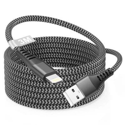 Afbeelding van iPhone kabel, 3 meter, Lightning kabel m [MFi gecertificeerd], oplaadkabel USB nylon oplader voor 14 13 12 11 Pro Max XS 8 7 6 iPad