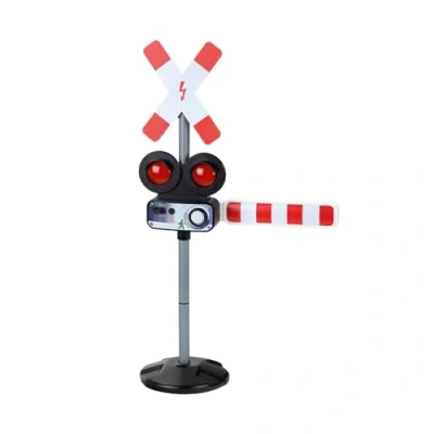 Afbeelding van Klein Toys elektrische spoorwegovergang incl. licht en geluidseffecten 50x23x80 cm rood wit zwart