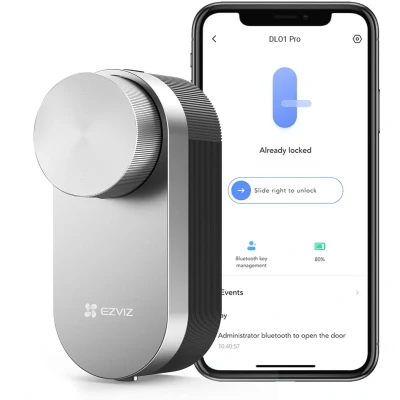 Afbeelding van EZVIZ DL01 Pro Smart Lock Slim Deurslot met Bluetooth Sleutelloos, Automatische Vergrendeling, Toegang via App Werkt Gateway Zilver