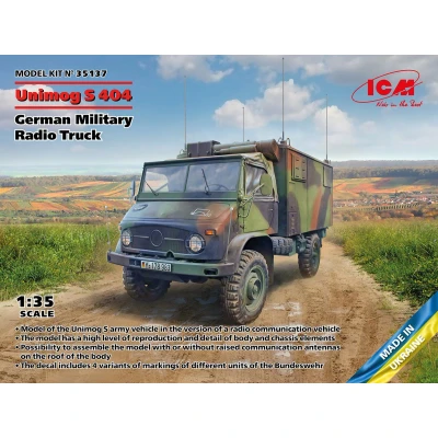 Afbeelding van 1:35 ICM 35137 Unimog S 404 German Military Radio Truck Plastic Modelbouwpakket