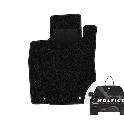 Afbeelding van moto MOLTICO 1 stuk zwart fluweel bestuurderszijde vloermat geschikt voor Dacia Duster 2010 2017