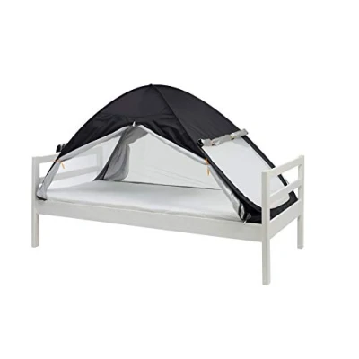 Afbeelding van Deryan Luxe Bedtent Pop Up klamboe 200x90cm Hoogste kwaliteit Muggennet Muskietennet 1mm gaas verduisterend Zwart