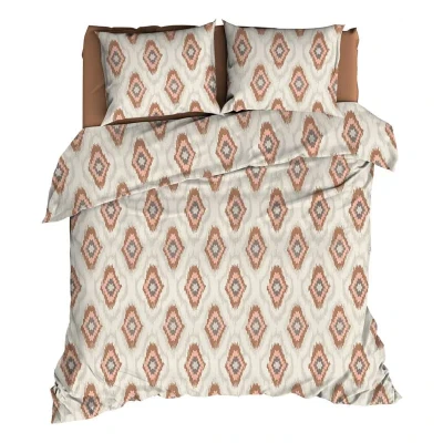 Afbeelding van Romanette Ottoman Dekbedovertrek Tweepersoons 200x200/220 cm Terra