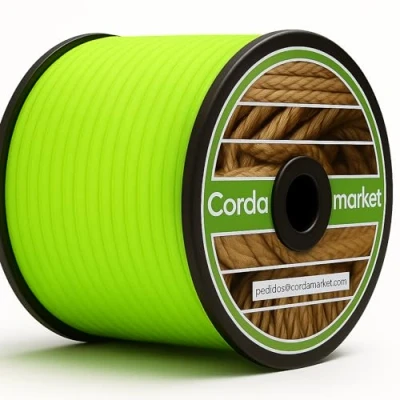 Afbeelding van CORDAMARKET 8 mm rubberen band voor volwassenen, uniseks, neongroen, 50 m