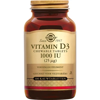 Afbeelding van Vitamine D 3 1000 Iu/25 Mcg Kauwtabletten