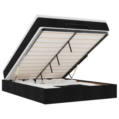 Afbeelding van vidaXL Bedframe met matras 140x200cm stof zwart
