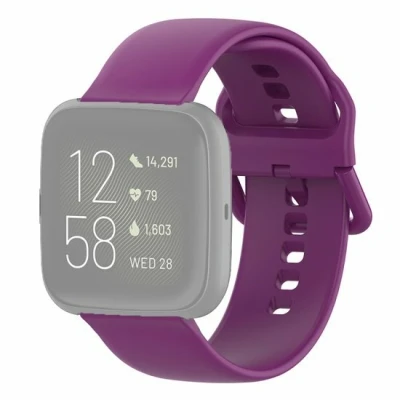 Afbeelding van Fitbit Versa 1 / 2 &amp; Lite siliconen sportbandje met gespsluiting Paars Maat: Small