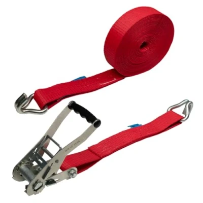 Afbeelding van LOADCARE Spanband 12 m met ratel 5000 kg 2500 daN Rood Ratelsjorriem Veiligheidshaak Voor bestelwagens, aanhangers, vrachtwagens, auto&#039;s