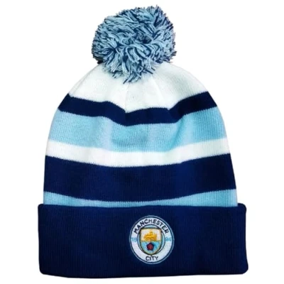 Afbeelding van gestreepte muts Manchester City FC