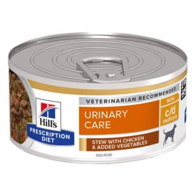 Afbeelding van Hill&#039;s Prescription Diet C/D Multicare Urinary Care Stoofpotje Blik Hondenvoer Kip Groente 156 g