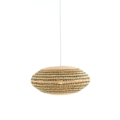 Afbeelding van Tawela hanglamp ø59,5x28 cm rotan naturel+groen