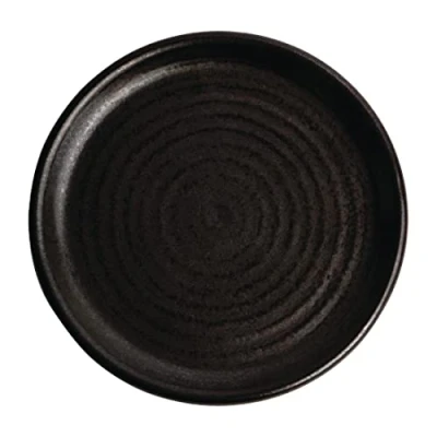 Afbeelding van Olympia Canvas ronde borden met smalle rand zwart 18cm