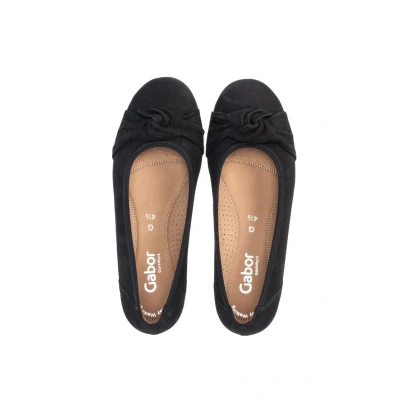Afbeelding van Gabor Comfort Ballerina&#039;s, Dames, Maat: 37, Schwarz Veloursleer