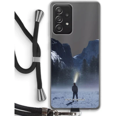 Afbeelding van hoesje met Koord geschikt voor Samsung Galaxy A52 Wanderlust Telefoonhoesje Zwart Bescherming aan alle Kanten en Over de Schermrand