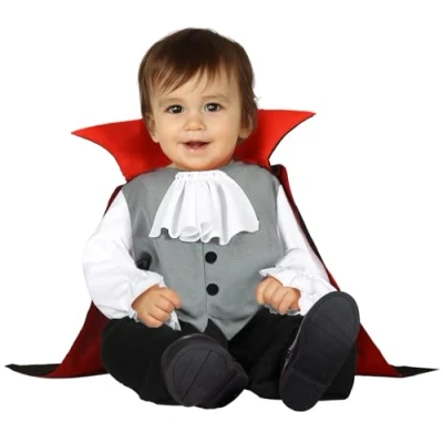 Afbeelding van Guirca Vampier &amp; Dracula Kostuum Bijtgrage Little Teeth Vladimir Jongen Rood, Zwart, Grijs 18 24 maanden Halloween Verkleedkleding