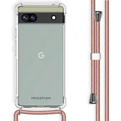 Afbeelding van iMoshion Hoesje Geschikt voor Google Pixel 6a met koord Backcover Rosé Goud