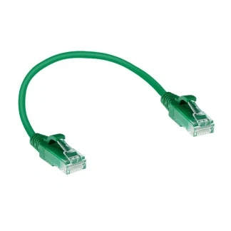 Afbeelding van ACT DC9730 LSZH U/UTP CAT6 Datacenter Slimline Patchkabel Snagless RJ45 Connectoren Groen 15 cm