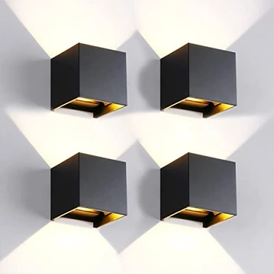 Afbeelding van FUPE Wandlamp voor buiten/binnen, led, wandlamp, buiten, modern, zwart, 12 W, 4000 K, natuurlijk licht, IP65, waterdicht, vierkant, aluminium, instelbare stralingshoek