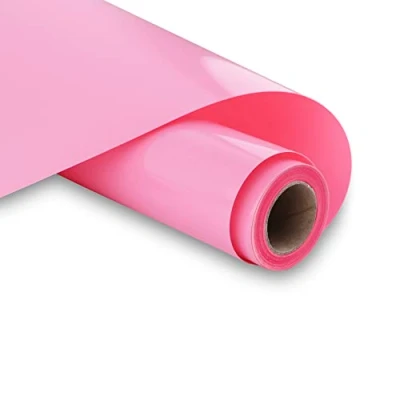Afbeelding van Hikenri Thermo transfer vinylrol, roze, 30,5 x 305 cm, zelfklevend, voor knutselprojecten, borden, scrapbooking, T shirts printen (roze)