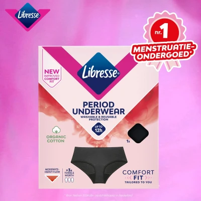 Afbeelding van Libresse Menstruatie Ondergoed Wasbaar zwart biologisch katoen Large