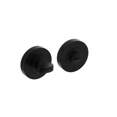 Afbeelding van Intersteel Toiletgarnituur Aluminium Zwart 8mm verdekt met nokken Ø52X10 mm