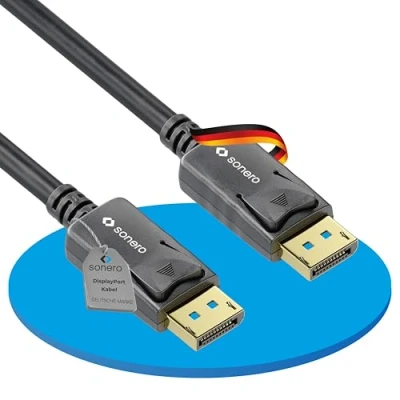 Afbeelding van Sonero [Nieuw] 3 m DisplayPort Cable 1.2, naar DisplayPort, 4K 60Hz, 2K 144Hz, zwart