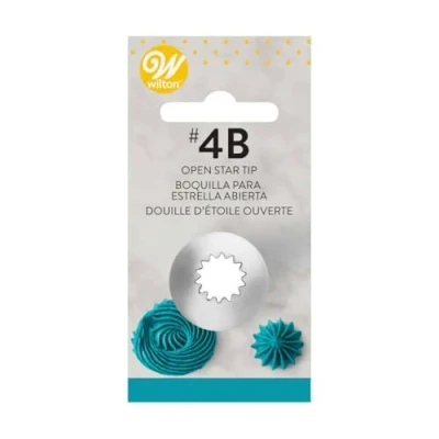 Afbeelding van Wilton #4B Open Star Bakspuit, Professionele Metalen Spuitbus Herbruikbaar Glazuur Mondstuk voor Taarten, Muffins en Cupcakes Decoratie