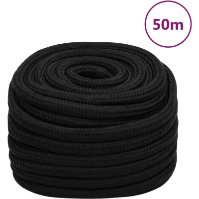 Afbeelding van vidaXL Werktouw 25 mm 50 m polyester zwart