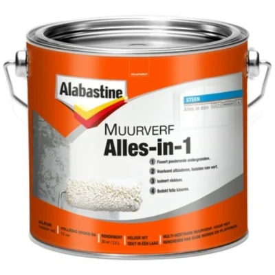 Afbeelding van Alabastine Muurverf Alles in 1 2,5 liter voor binnen