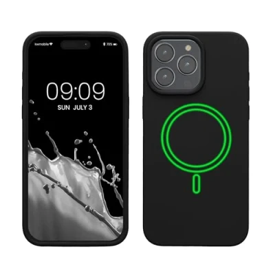 Afbeelding van kwmobile telefoonhoesje geschikt voor Apple iPhone 15 Pro Max Hoesje met magneet compatibel MagSafe Smartphone case in zwart