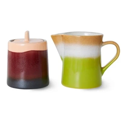 Afbeelding van HKliving 70&#039;s Suikerpot En Melkkan 2 delig Multicolor