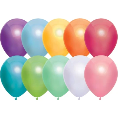 Afbeelding van Metallic ballonnen assorti kleuren 10 stuks
