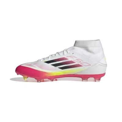 Afbeelding van adidas Performance F50 League FG/MG Voetbalschoenen met kunststof noppen, Heren, Maat: 47 1/3, Footwear white/core black/solar yellow