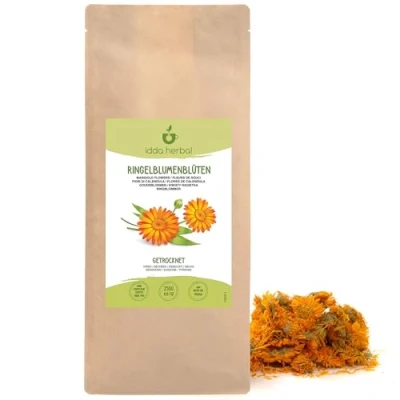 Afbeelding van calendula Goudsbloembloemen (250 g), losse thee, voorzichtig gedroogde goudsbloemen, 100% natuurlijk en zuiver voor de bereiding van kruidenthee, kruidenthee