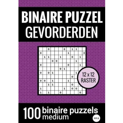 Afbeelding van Binaire Puzzel Medium voor Gevorderden Puzzelboek met 100 Binairo‘s NR.6