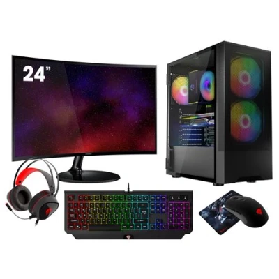 Image de VIST Kit Gaming Ryzen 5 3600 RAM 32Go RTX 3050 SSD 1To m.2 WIFI LCD 24 Windows 11 Pro