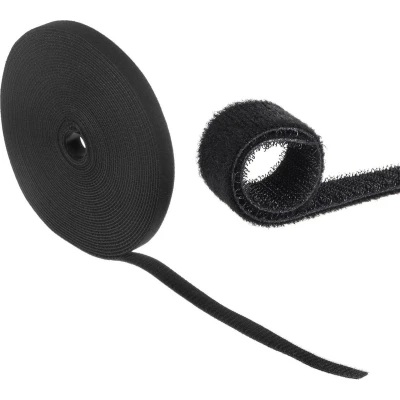 Afbeelding van Maclean MCTV 542 Klittenband Zelfklevend Velcro organizer ook voor kabels Zwart 15.3m