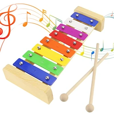 Afbeelding van Xylofoon Babymuziekinstrument voor kinderen, 1 jaar ouder van hout, muziekspeelgoed, glockenspel met 2 toverstaf, xylofoon, 8 sleutels, professioneel, muziekspeelgoed volwassenen,