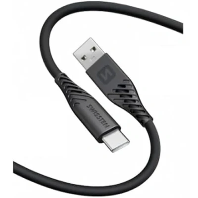 Afbeelding van Swissten Soft Silicone Type C USB Cable (60W) 1.5m Black