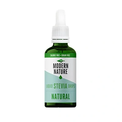 Afbeelding van Modern Nature Vloeibare stevia druppels, natuurlijke smaak, geen calorieën en suikervrij, keto, veganistisch dieet, smaakdruppels voor koffie, eiwitten, pap, yoghurt, drops, zoetstof, 50 ml