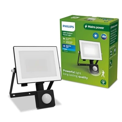 Afbeelding van Philips Lois floodlight Zwart 20W Koel wit licht; 5000K Bewegingssensor Verstraler