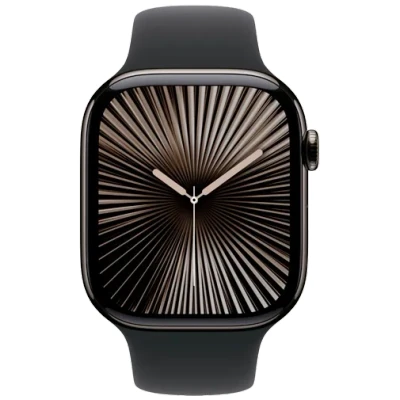 Image de Apple Watch S10 GPs + Cellular 46 Mm Boîtier Titanium Slate Bracelet Black Sport M/l (mwyw3qf/a)