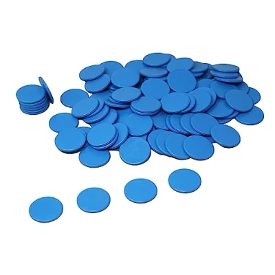 Afbeelding van WISSNER Set van 100 blauwe RE Plastic® speelchips Ø 25 mm