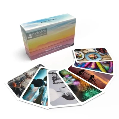Afbeelding van metaFox coaching kaarten &quot;World of Emotions&quot; 52 fotokaarten voor en therapie Master Your Emotions &amp; Build Emotional Intelligence