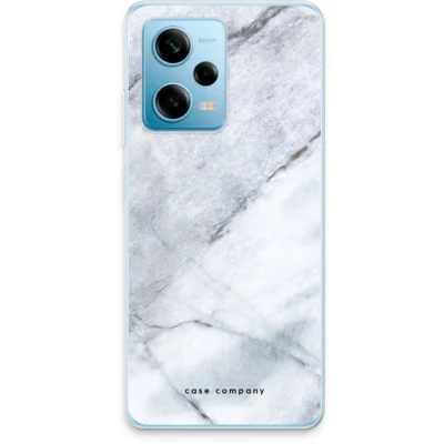 Afbeelding van Case Company® hoesje geschikt voor Xiaomi Redmi Note 12 Pro 5G Witte marmer Soft Cover Telefoonhoesje Bescherming aan alle Kanten en Schermrand